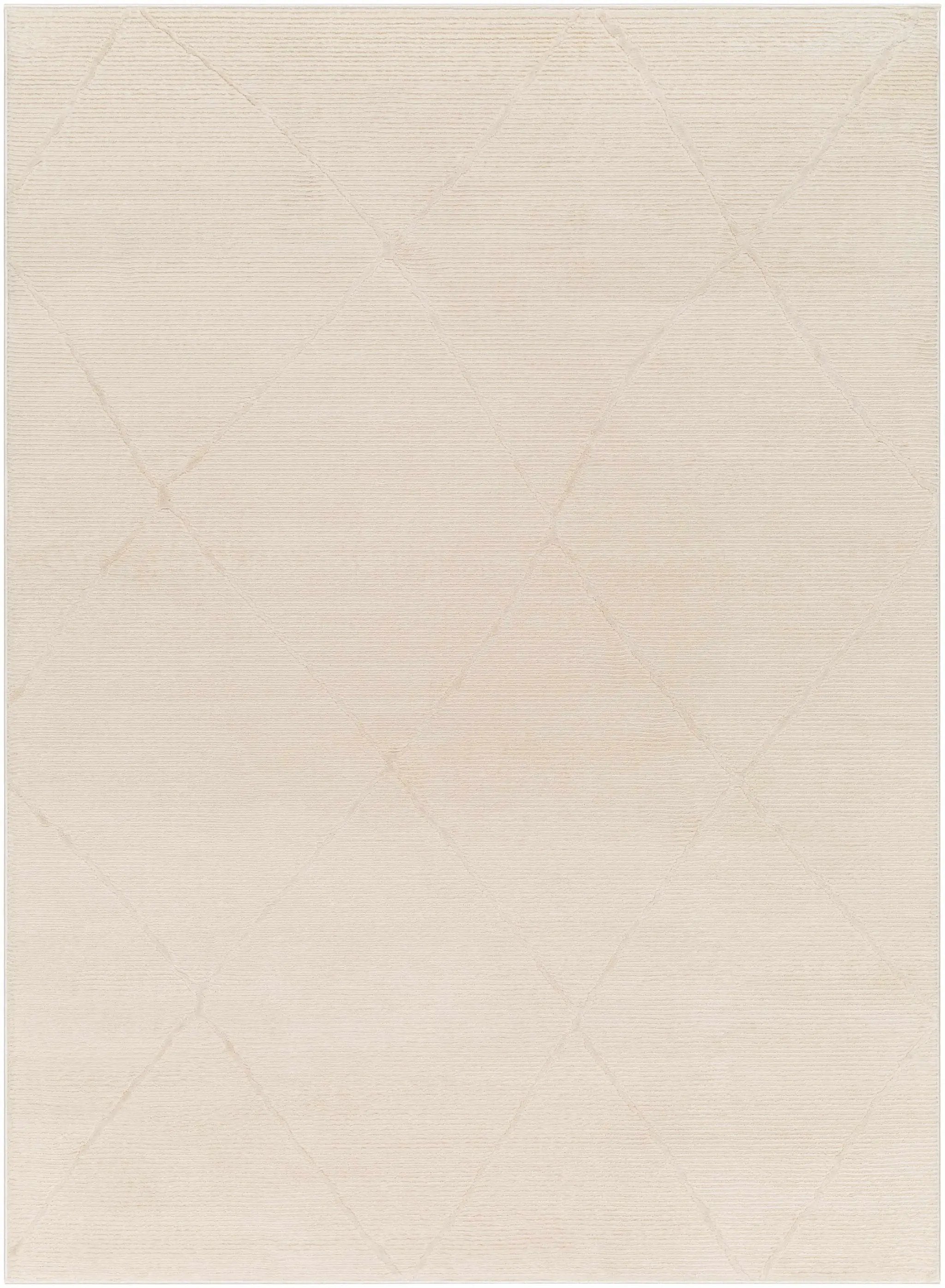 Aldis Cream Plush Textured Washable Rug by Boutique Rugs