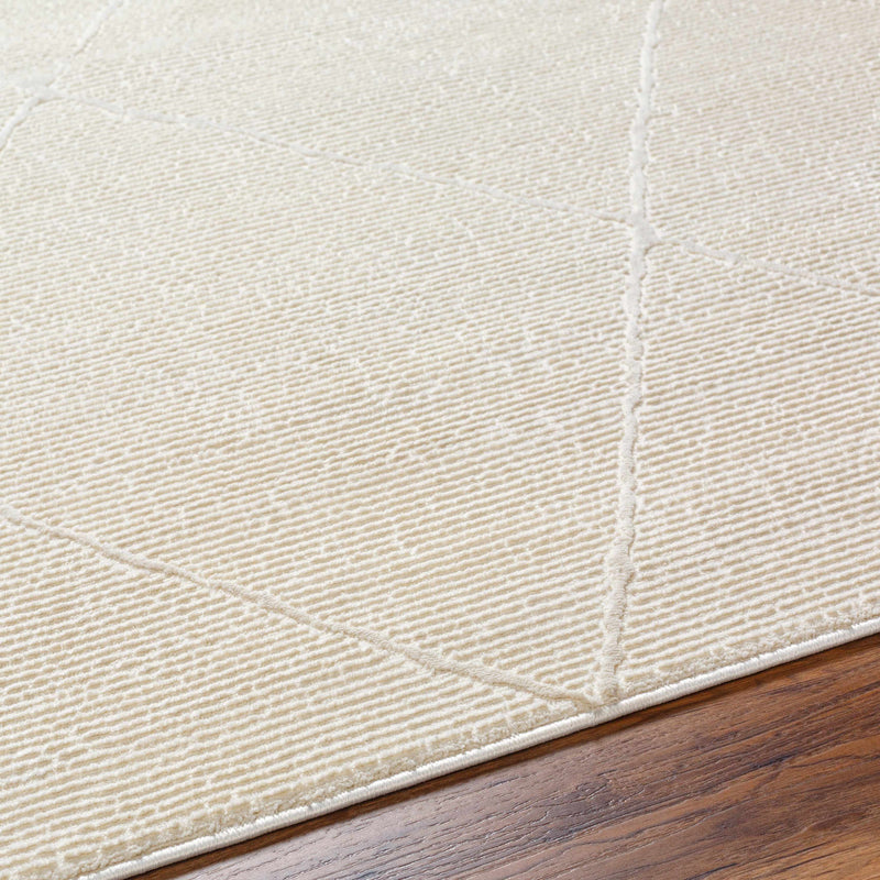 Aldis Cream Plush Textured Washable Rug by Boutique Rugs