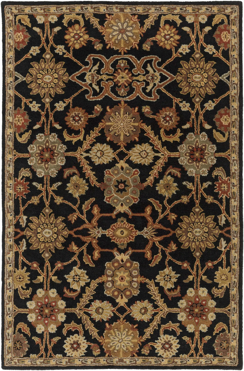 Salix Hand Tufted Black Wool Rug by Boutique Rugs