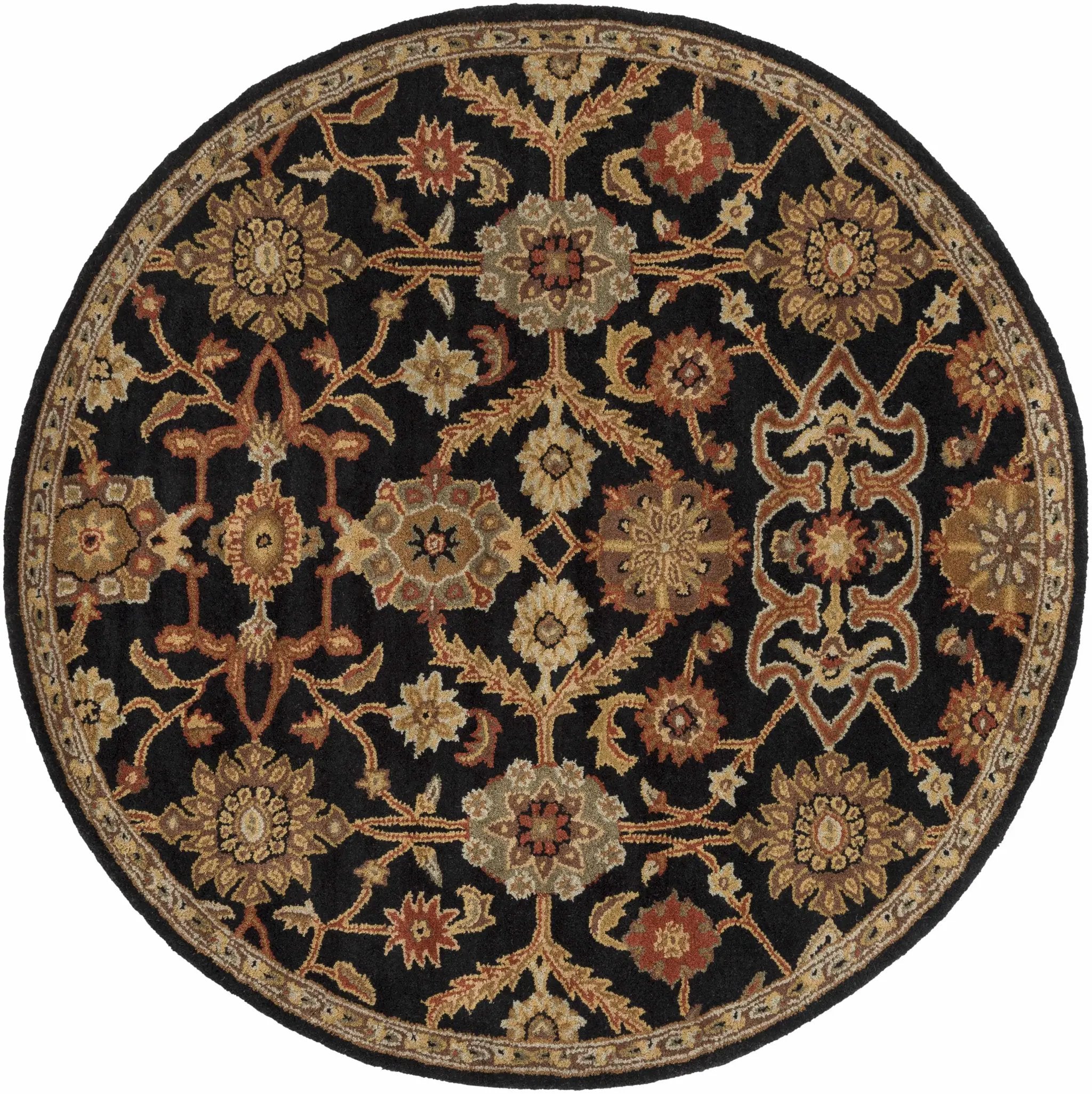 Salix Hand Tufted Black Wool Rug by Boutique Rugs