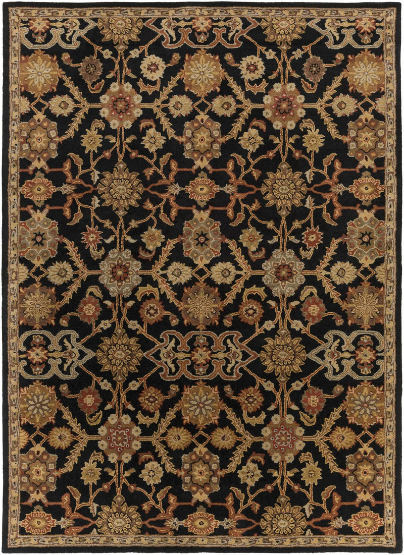 Salix Hand Tufted Black Wool Rug by Boutique Rugs