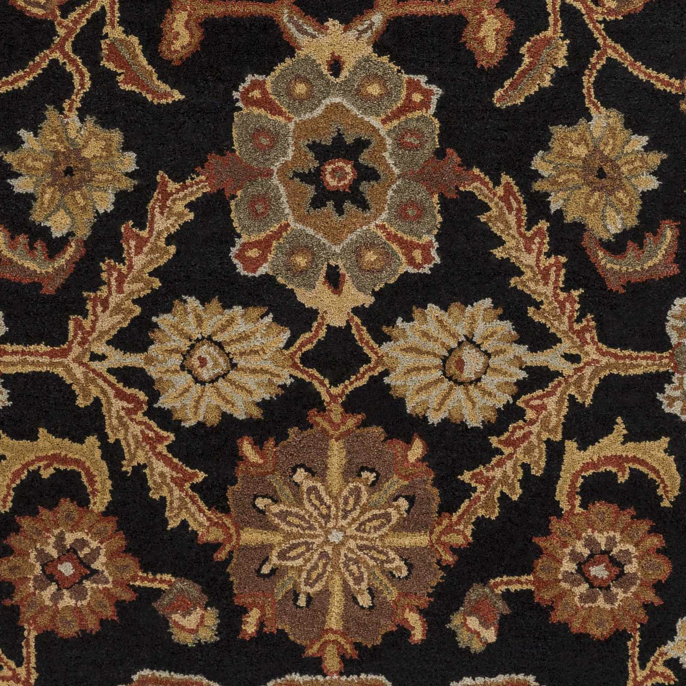Salix Hand Tufted Black Wool Rug by Boutique Rugs