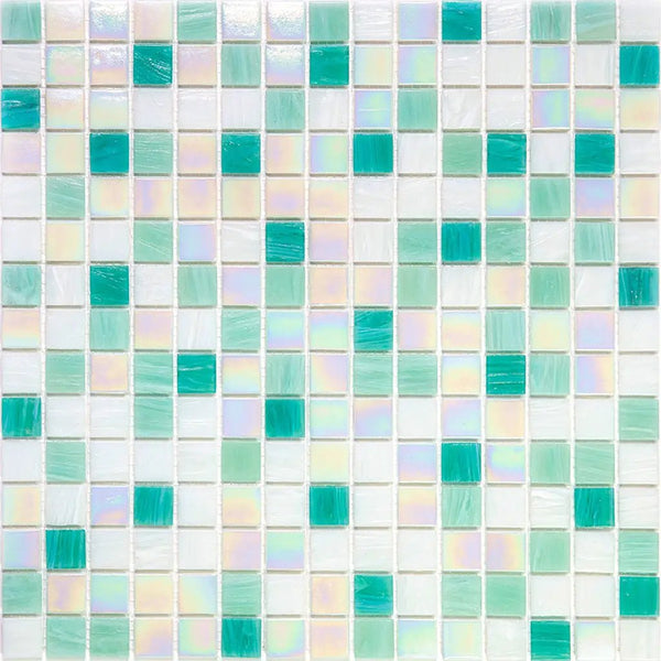 White Green 12x12 Glossy Uniform Square Glass Mosaic Tile (20 pack, 20 sq ft/case)