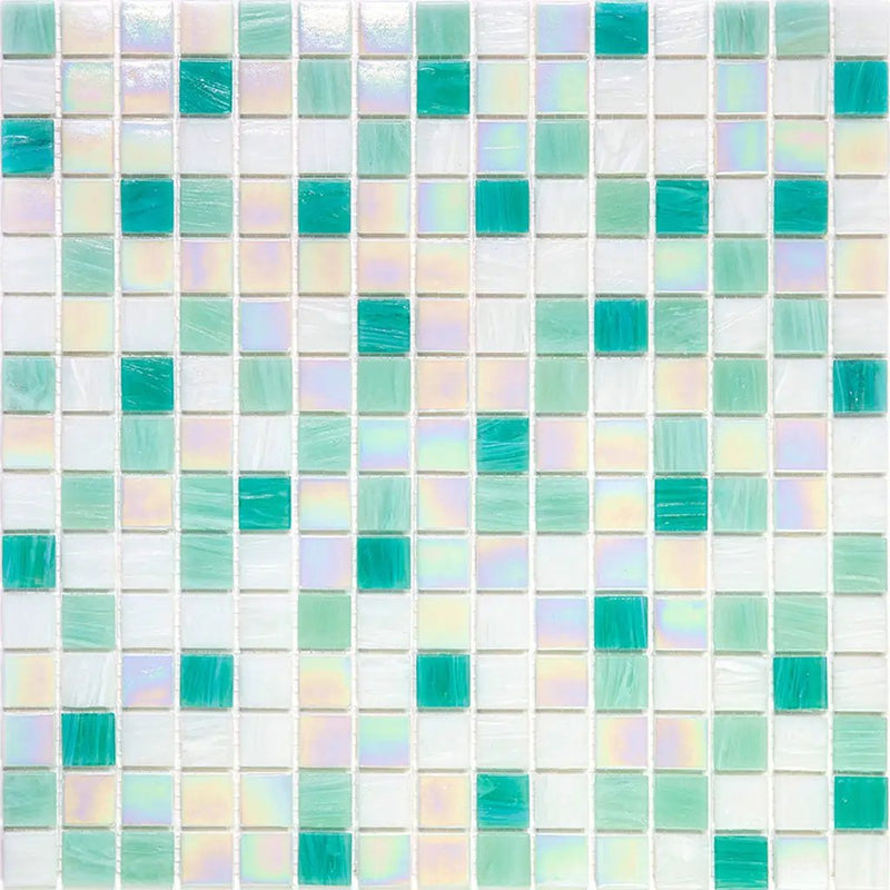 White Green 12x12 Glossy Uniform Square Glass Mosaic Tile (20 pack, 20 sq ft/case) by Apollo Tile