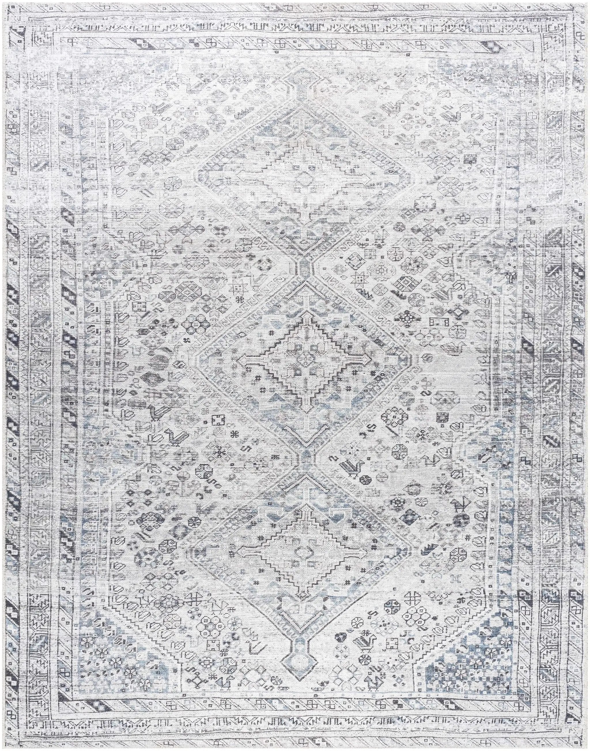Barny Gray Denim Washable Rug - Clearance by Boutique Rugs