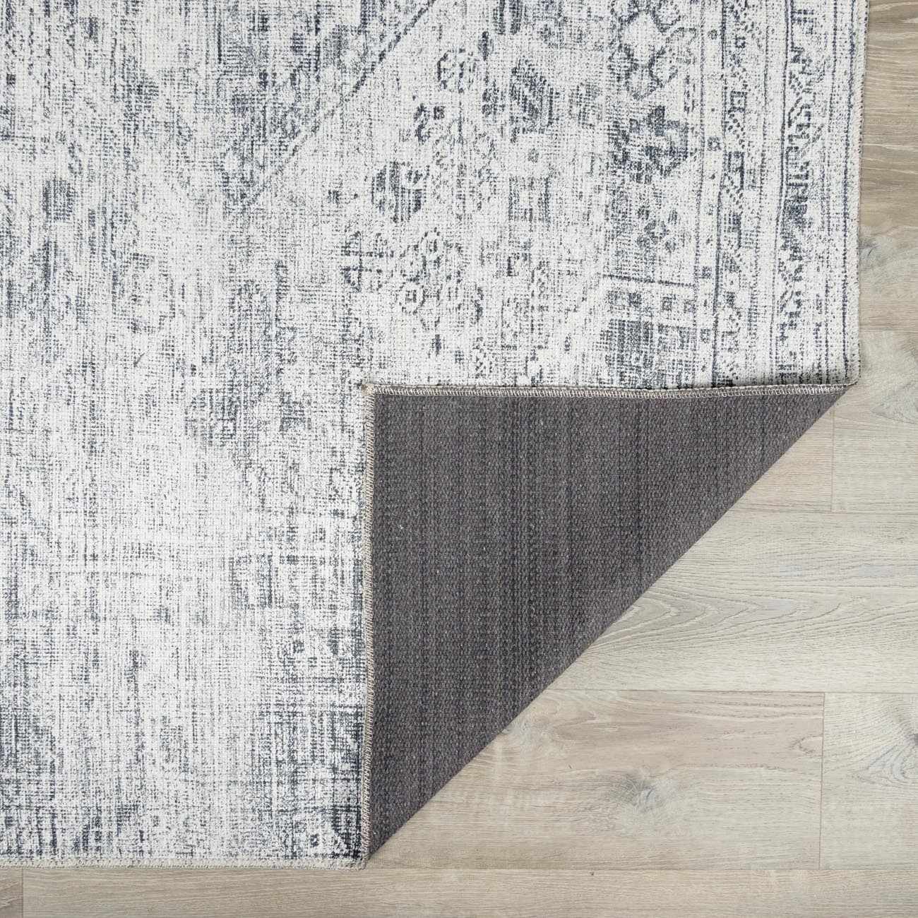 Barny Gray Blue Washable Rug - Clearance by Boutique Rugs