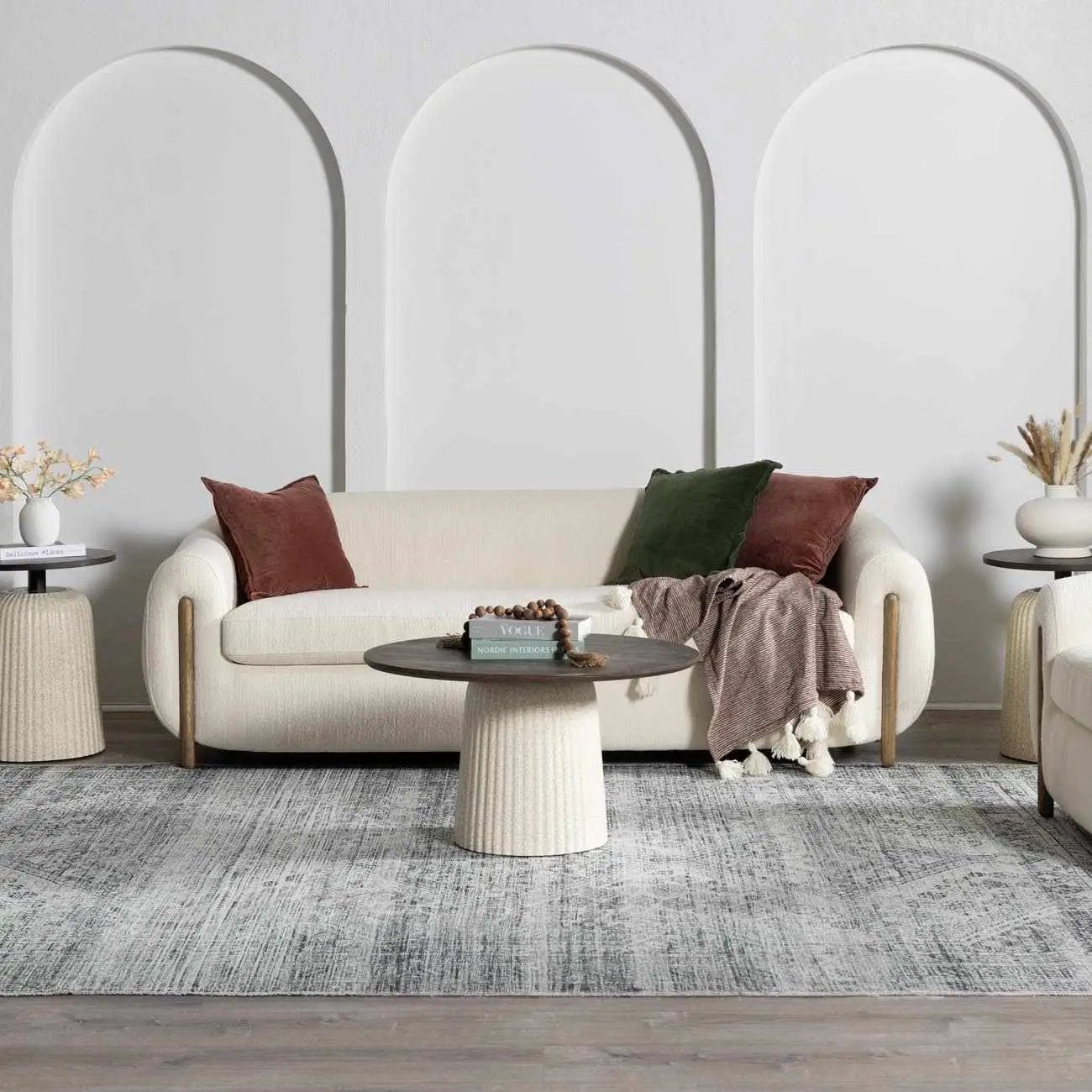 Barny Gray Blue Washable Rug - Clearance by Boutique Rugs