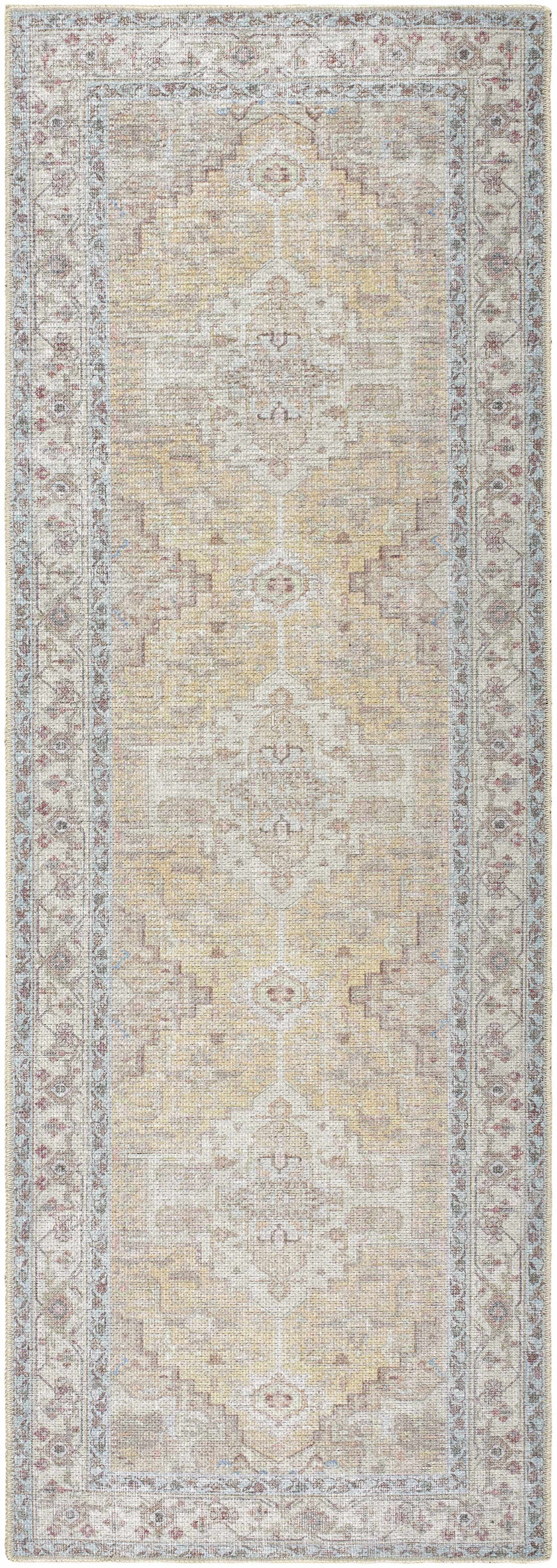 Reza Mustard Washable Rug - Clearance by Boutique Rugs