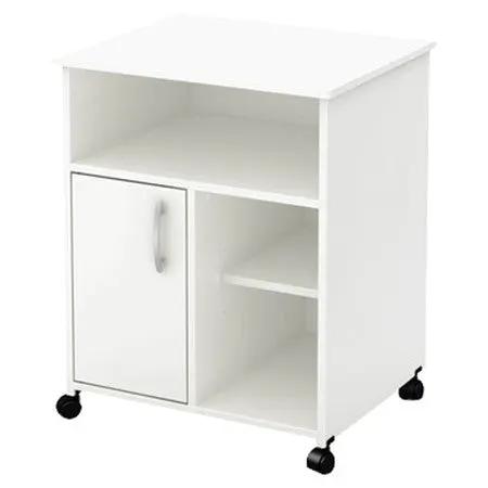 Modern Home Office Printer Stand Cart with Casters in White by HomePacific