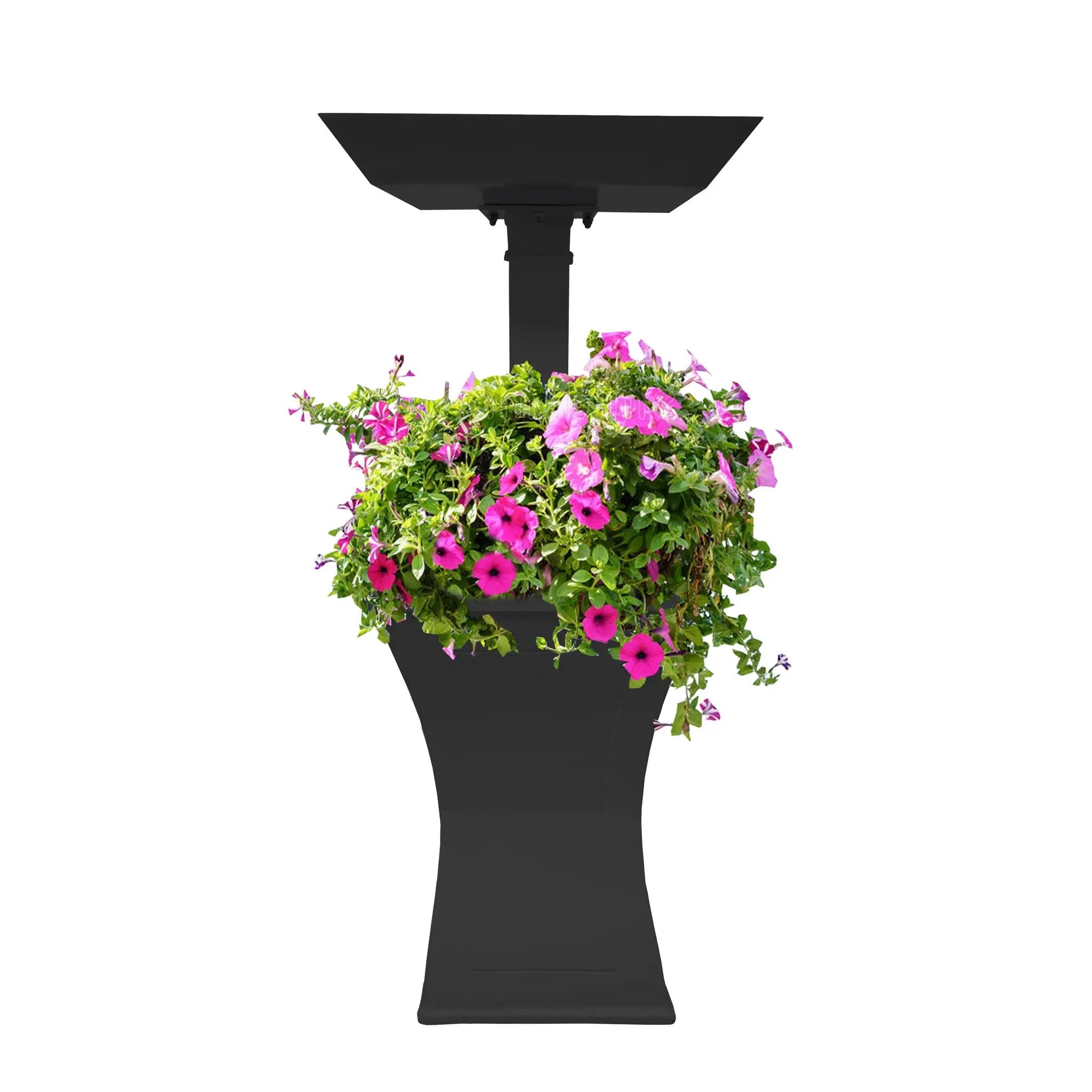 Modern Square Cast Aluminum 40-in Bird Bath and Planter Vase Combo by Sharicks