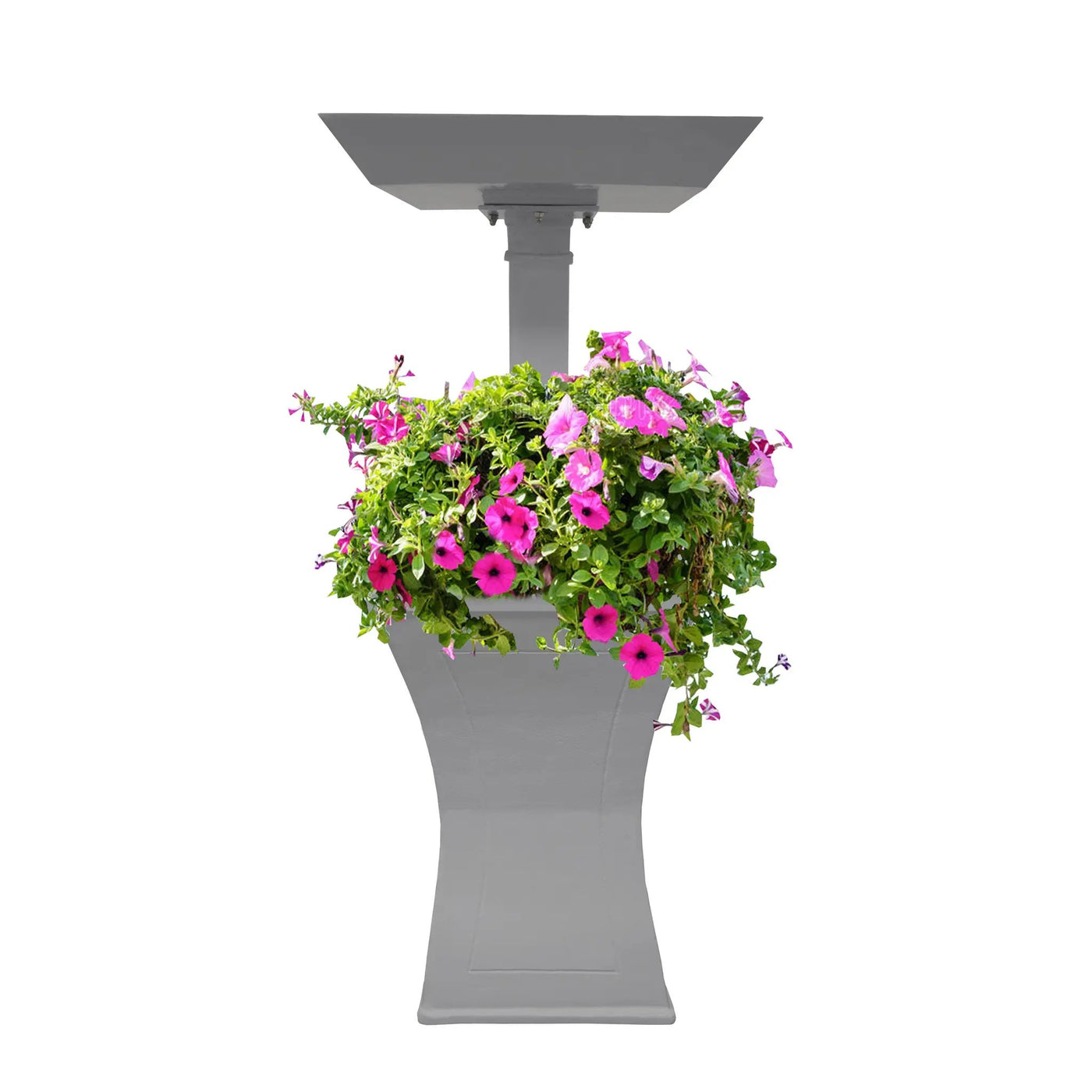 Modern Square Cast Aluminum 40-in Bird Bath and Planter Vase Combo by Sharicks