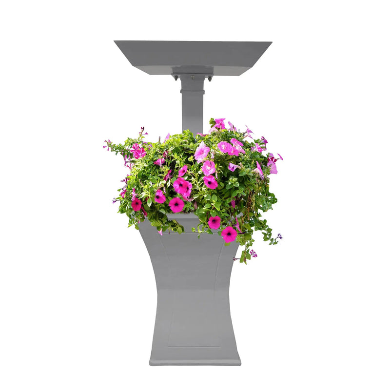 Modern Square Cast Aluminum 40-in Bird Bath and Planter Vase Combo by Sharicks