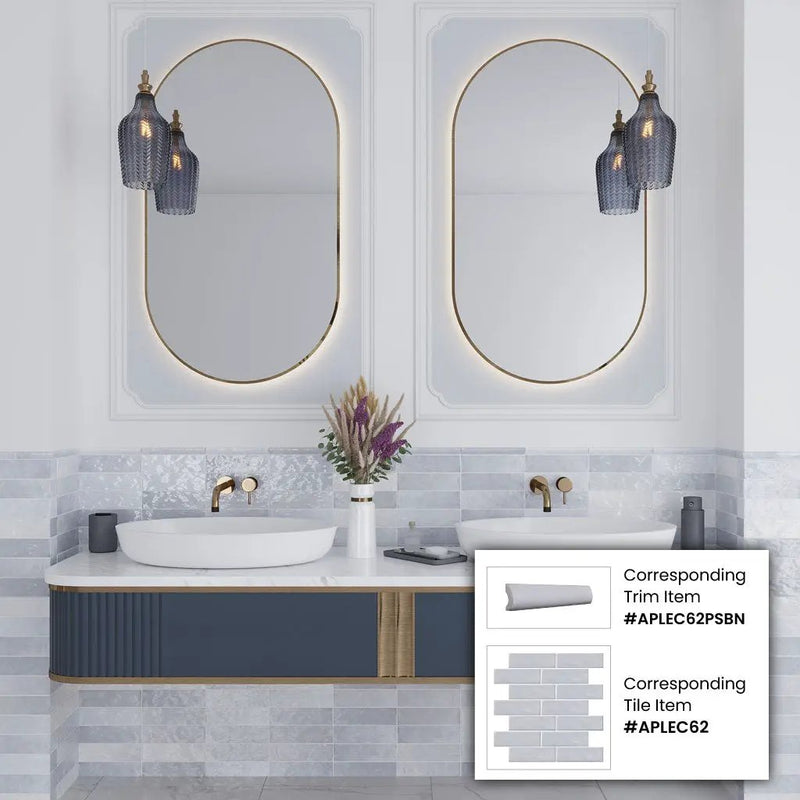 Lavanda Blue 2.58 in. x 8 in. Polished Ceramic Subway Tile (5.38 sq ft/case) by Apollo Tile