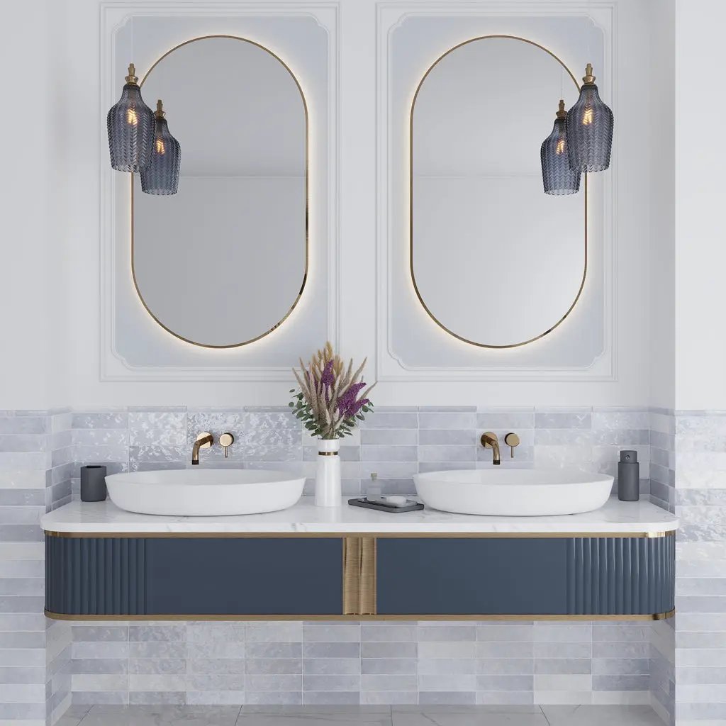 Icy Lilac 1x8 Glossy Ceramic Bullnose Tile Trim (10 pack, 0.556 sq ft/case) by Apollo Tile