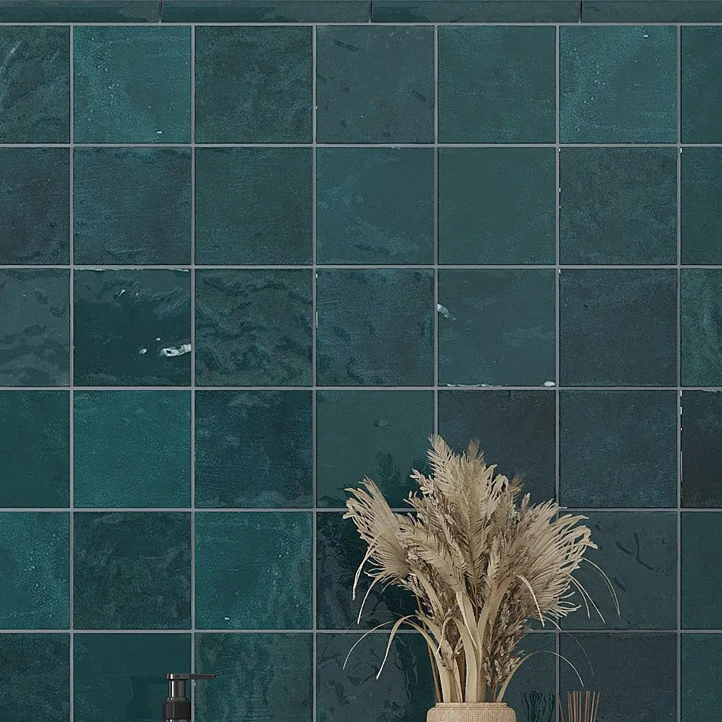 Ocean Green 5x5 Glossy Subway Ceramic Tile (57 pack, 10.76 sq ft/case) by Apollo Tile