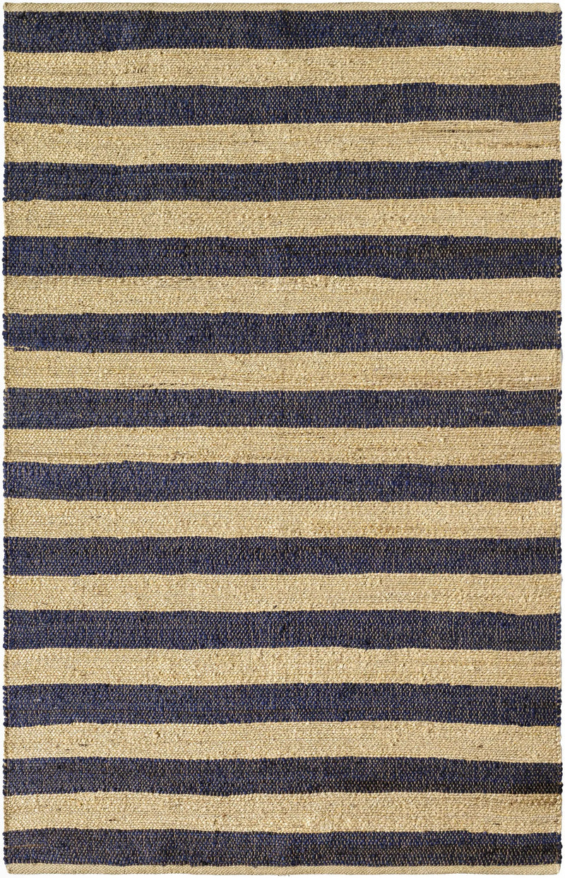 Ilkay Beige & Navy Jute Area Rug - Clearance by Boutique Rugs