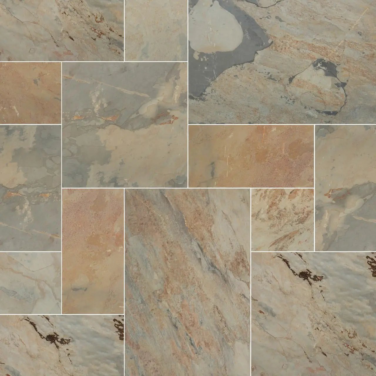 Autumn Gauged Slate Tiles 12x12 close up