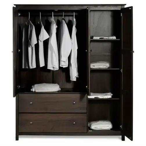 Espresso Wood Finish Bedroom Wardrobe Armoire Cabinet Closet by HomePacific