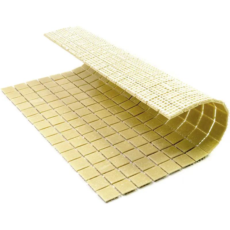 Cream Beige 12x12 Uniform Square Glossy Glass Mosaic Tile (20 pack, 20 sq ft/case) by Apollo Tile
