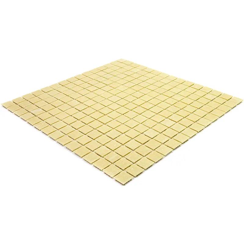 Cream Beige 12x12 Uniform Square Glossy Glass Mosaic Tile (20 pack, 20 sq ft/case) by Apollo Tile