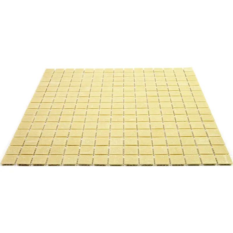 Cream Beige 12x12 Uniform Square Glossy Glass Mosaic Tile (20 pack, 20 sq ft/case) by Apollo Tile