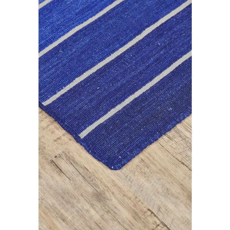 8' x 11' Striped Hand-Tufted Wool/Cotton Blue Area Rug by HomePacific