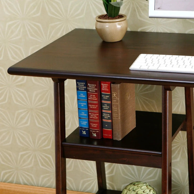 Espresso Finish Wood Home Office Laptop Computer Desk by HomePacific