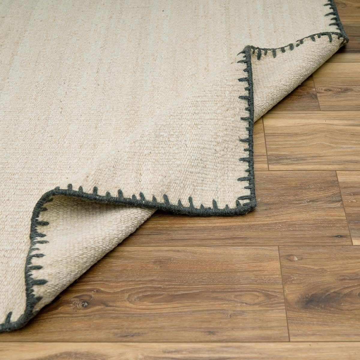 Ayumu Off White Hand Woven Wool Area Rug - Clearance by Boutique Rugs