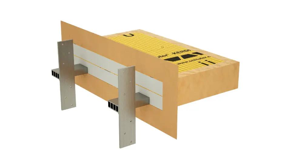 The Original Floating Shower Bench Kit­™ with Orange Waterproof Board & Original Shower Bench Bracket® by The Original Granite Bracket