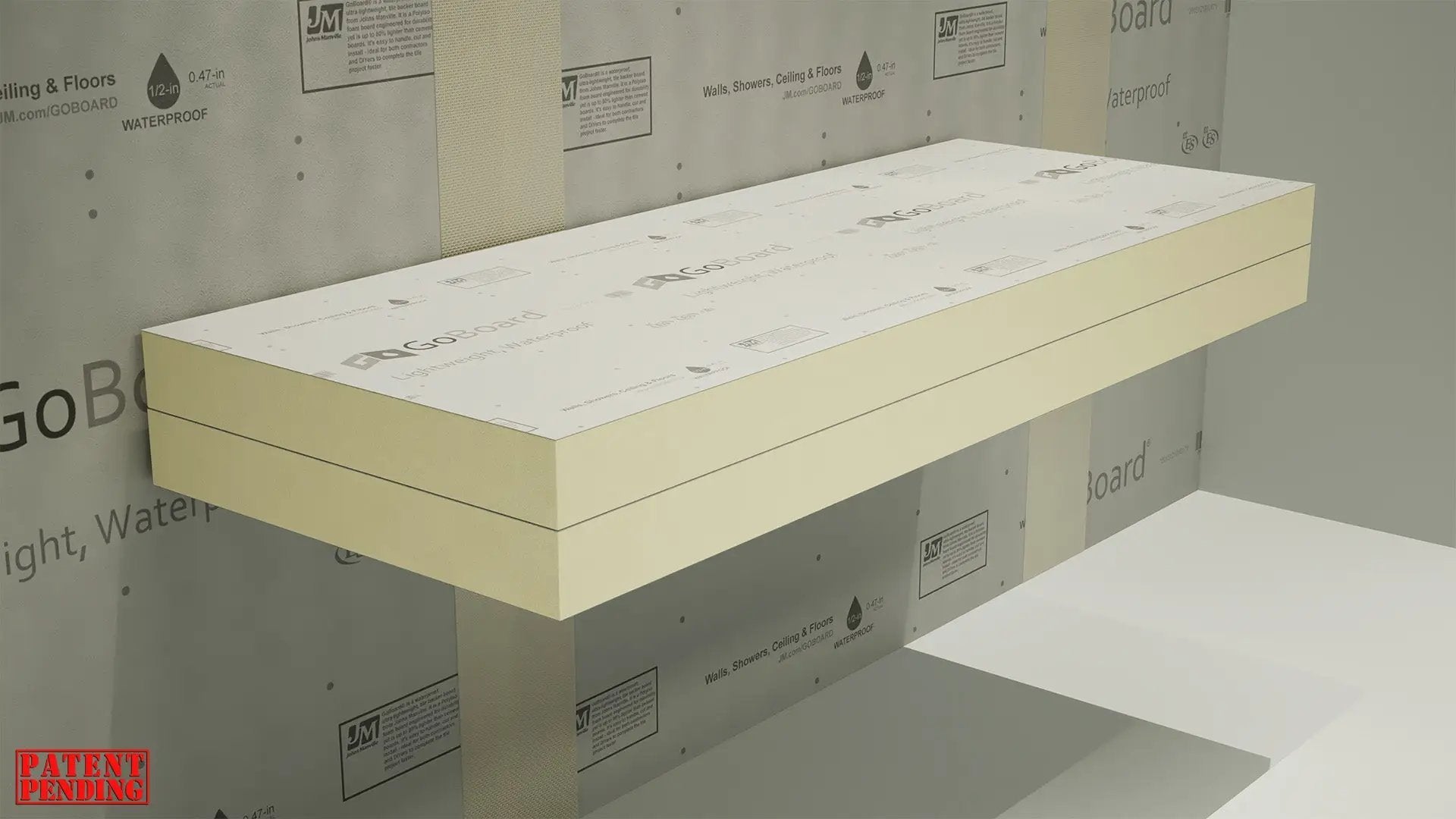 The Original Floating Shower Bench Kit­™ with GoBoard® & Original Shower Bench Bracket® by The Original Granite Bracket