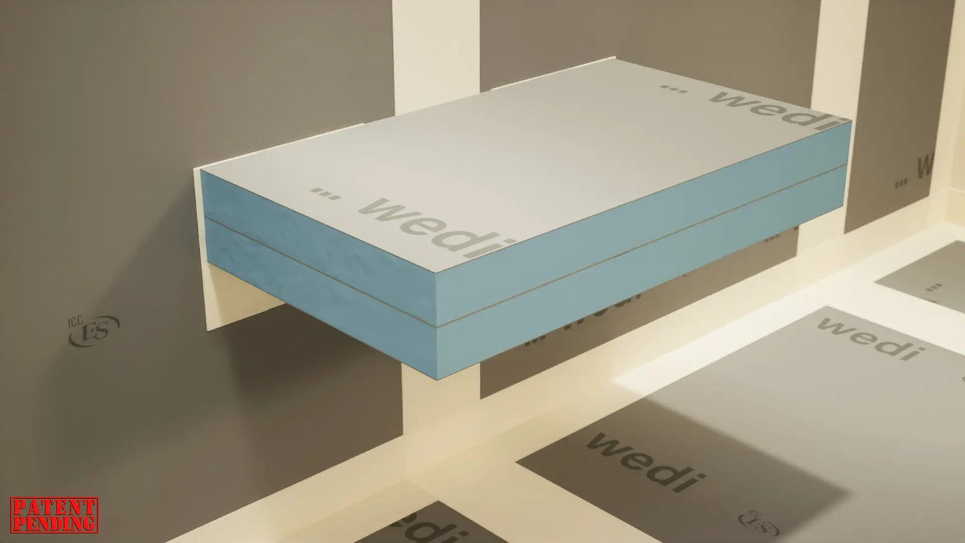 The Original Floating Shower Bench Kit­™ with wedi® & Original Shower Bench Bracket® by The Original Granite Bracket
