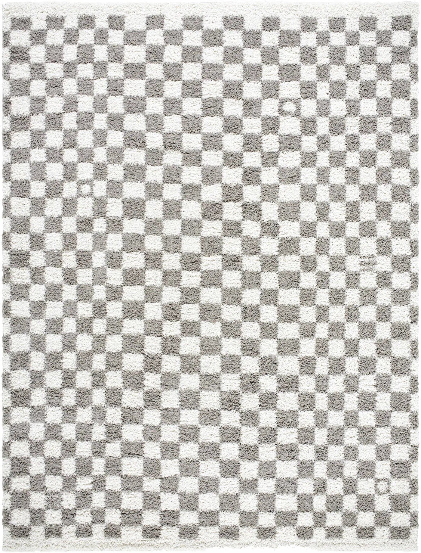 Kieu Taupe Checkered Plush Rug by Boutique Rugs