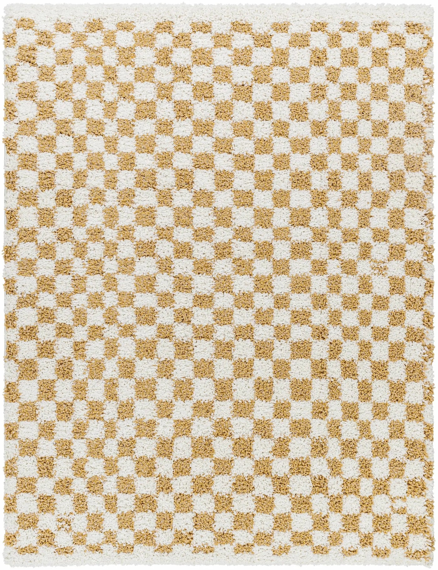 Kieu Mustard & Ivory Checkered Area Rug by Boutique Rugs