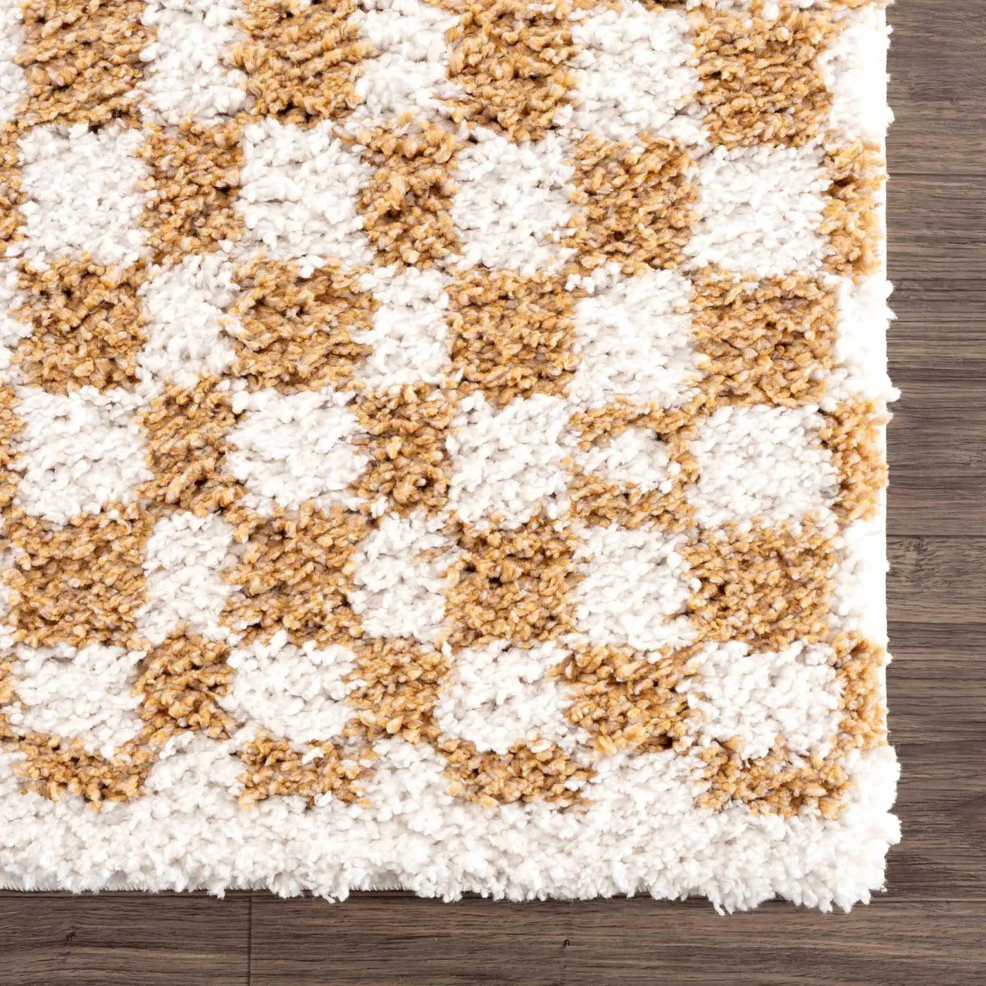 Kieu Mustard & Ivory Checkered Area Rug by Boutique Rugs