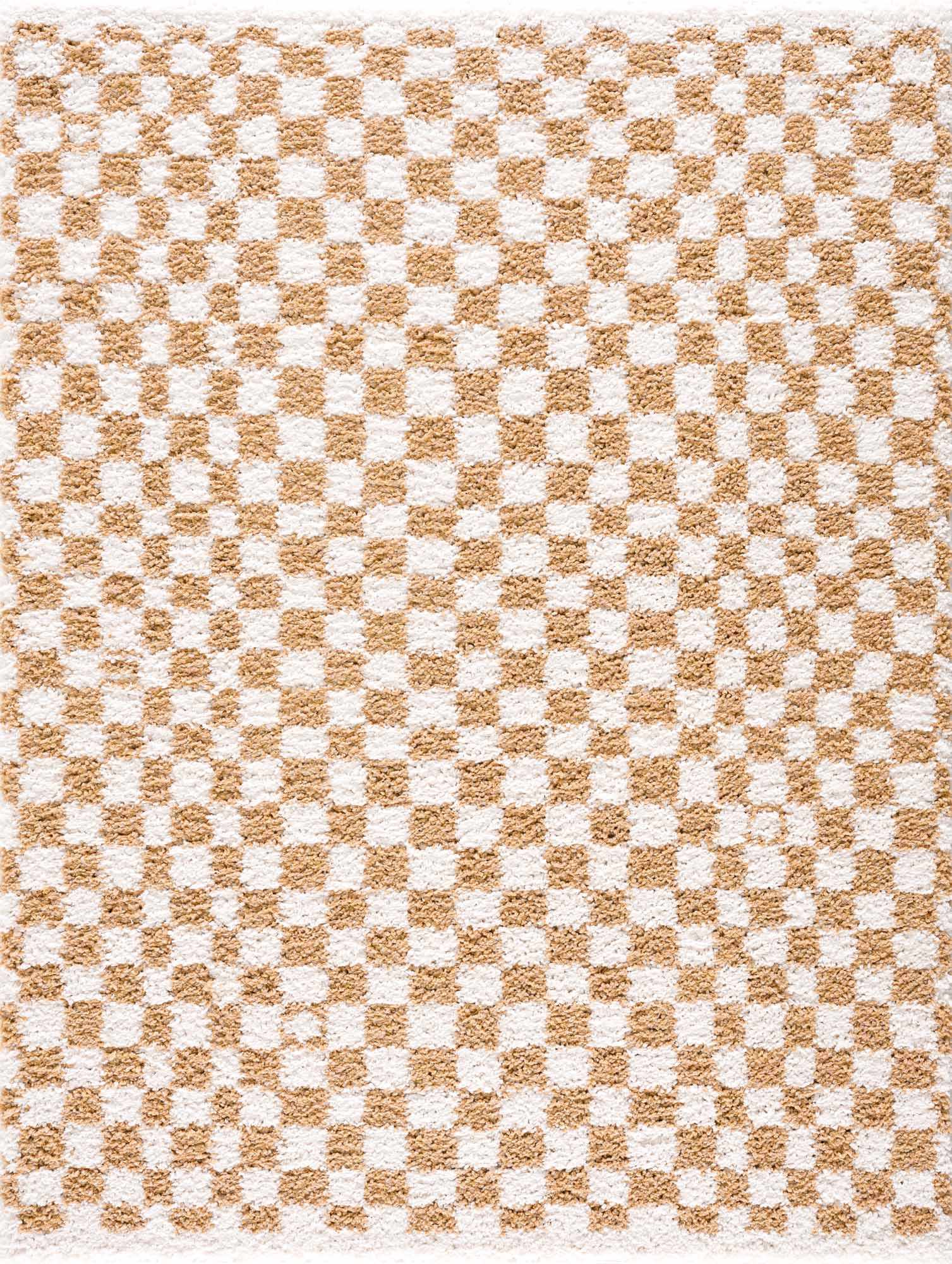 Kieu Mustard & Ivory Checkered Area Rug by Boutique Rugs