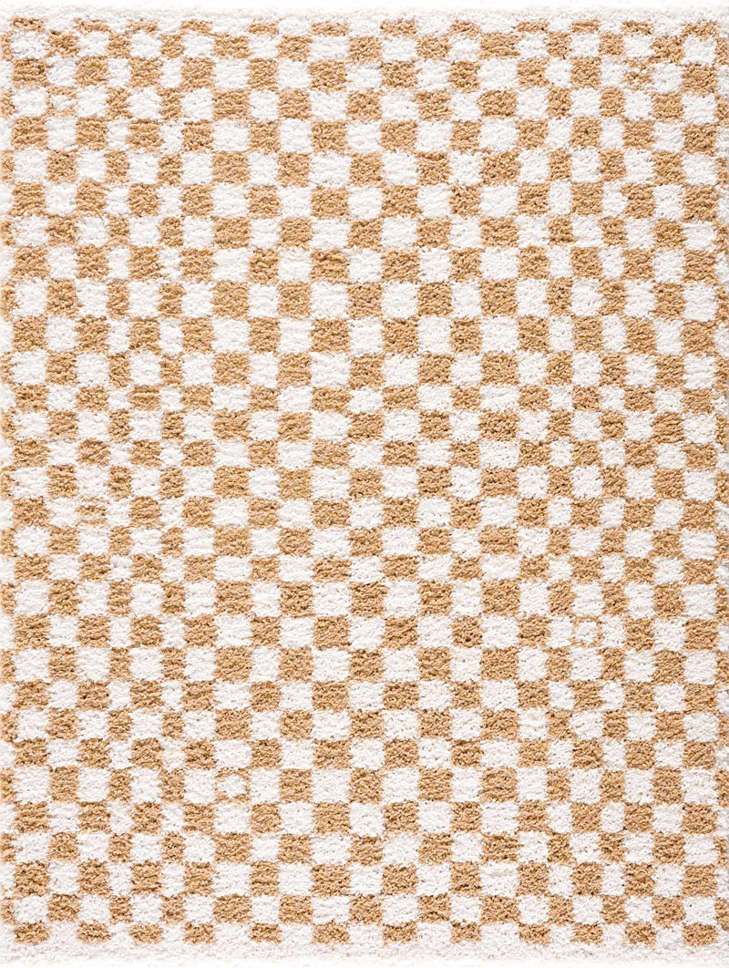 Kieu Mustard & Ivory Checkered Area Rug by Boutique Rugs