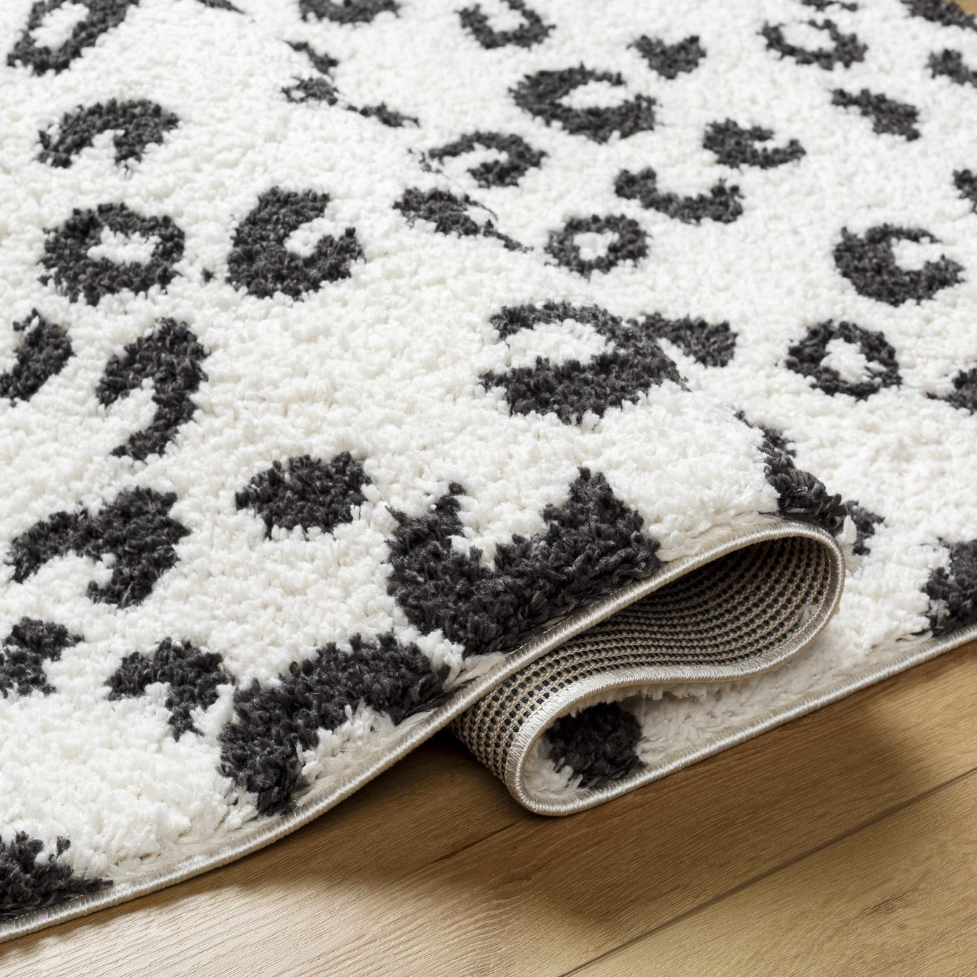 Zhen Black Spots Leopard Rug - Clearance by Boutique Rugs