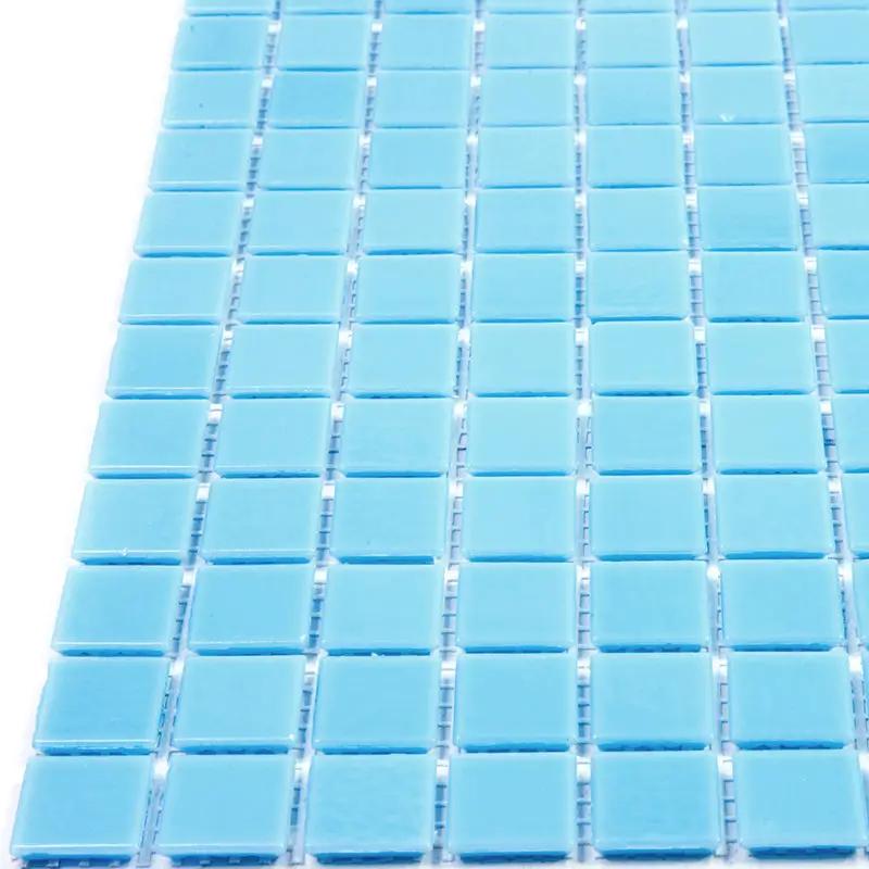Aqua Blue 12x12 Glossy Uniform Square Glass Mosaic Tile (20 pack, 20 sq ft/case) by Apollo Tile