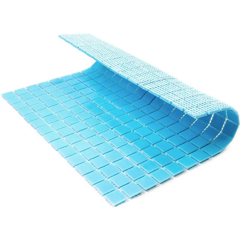 Aqua Blue 12x12 Glossy Uniform Square Glass Mosaic Tile (20 pack, 20 sq ft/case) by Apollo Tile