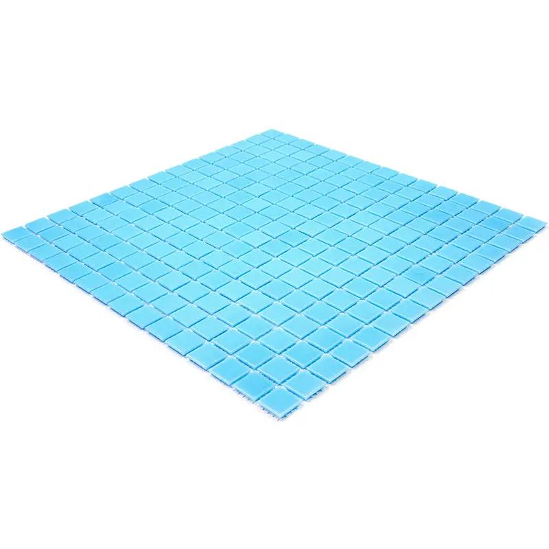 Aqua Blue 12x12 Glossy Uniform Square Glass Mosaic Tile (20 pack, 20 sq ft/case) by Apollo Tile
