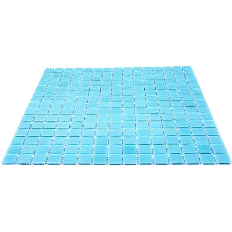 Aqua Blue 12x12 Glossy Uniform Square Glass Mosaic Tile (20 pack, 20 sq ft/case) by Apollo Tile