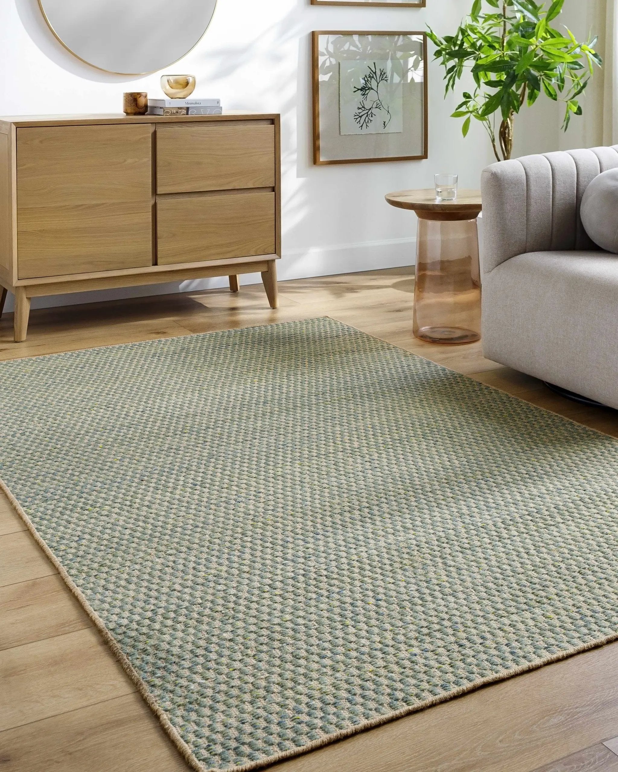 Verdel Sage Cottage Farmhouse Wool Handmade Area Rug - Clearance by Boutique Rugs