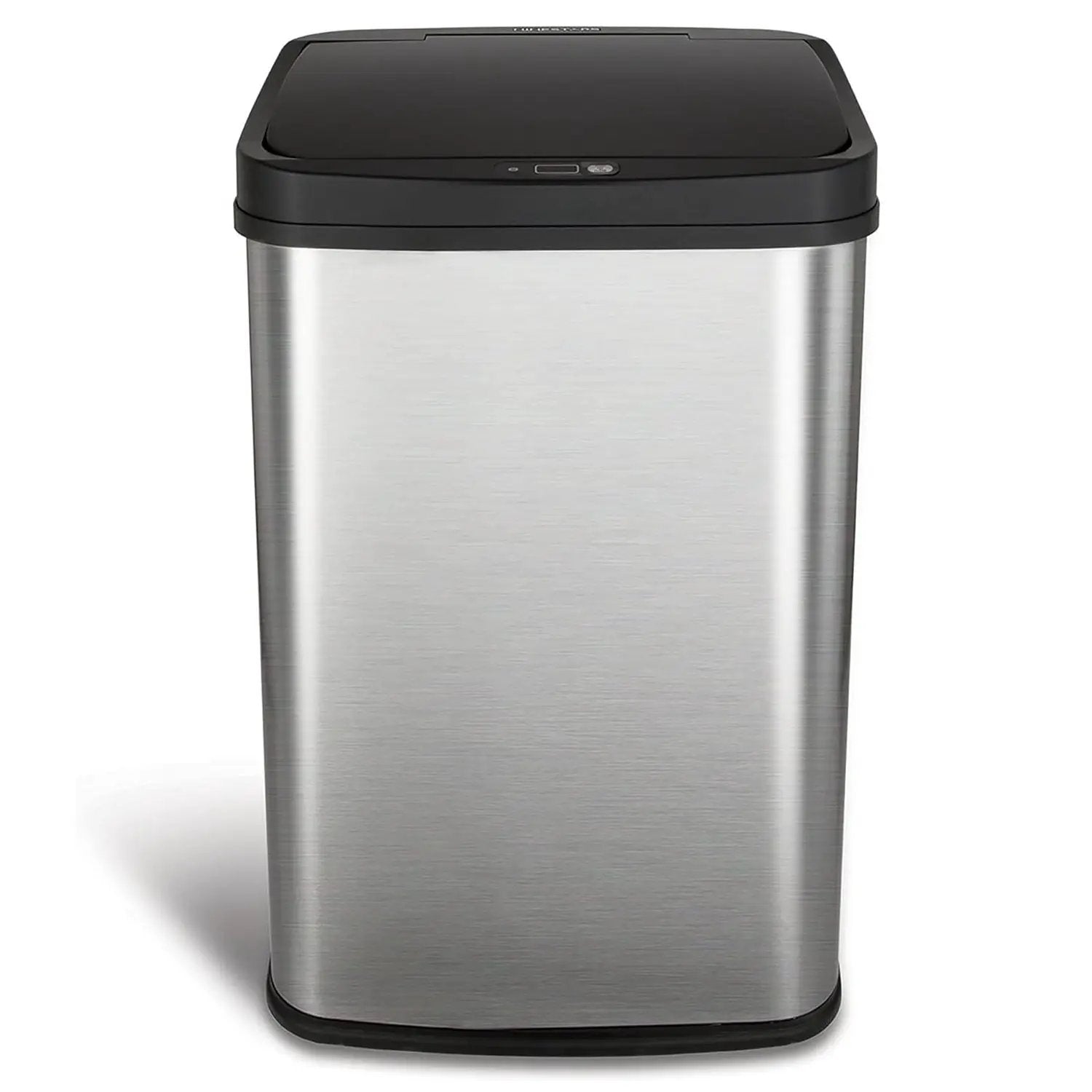 Silver/Black 13-Gallon Stainless Steel Kitchen Trash Can with Motion Sensor Lid by HomePacific