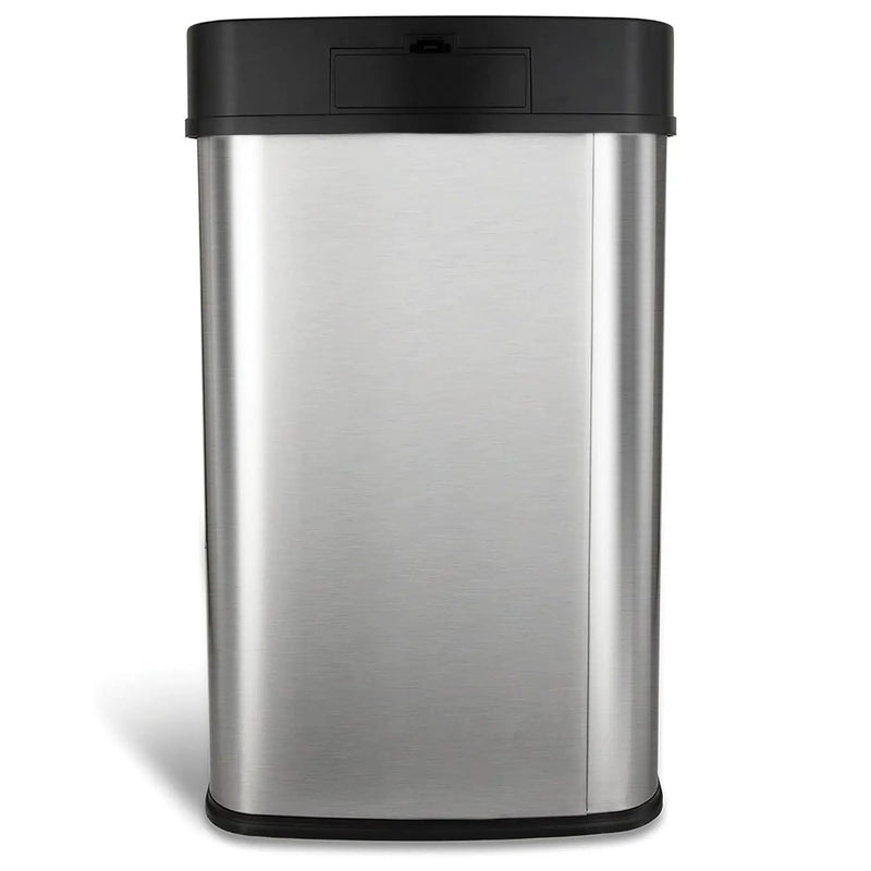 Silver/Black 13-Gallon Stainless Steel Kitchen Trash Can with Motion Sensor Lid by HomePacific