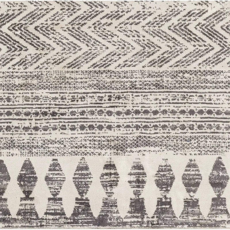 8-ft. x 10-ft. Grey Ivory Chevron Stripe Geometric Boho Style Area Rug by HomePacific