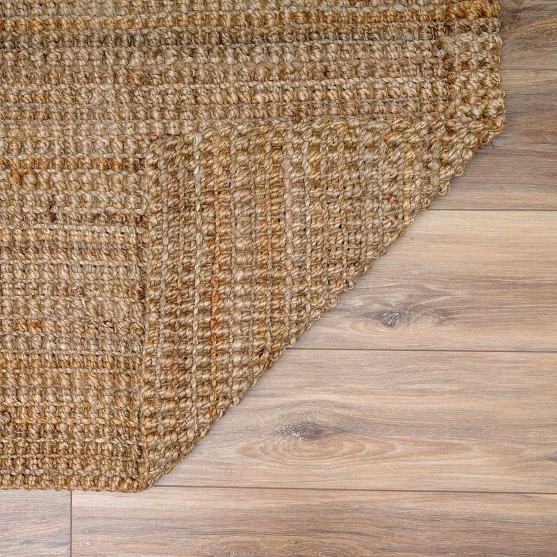Ambel Chocolate Brown Camel Jute Area Rug by Boutique Rugs
