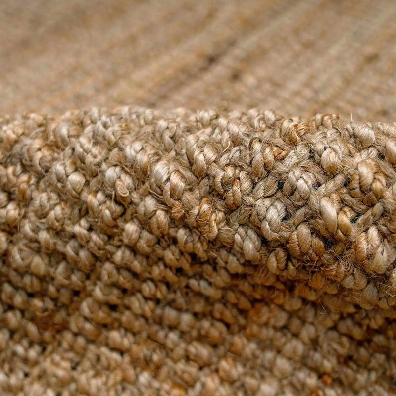 Ambel Chocolate Brown Camel Jute Area Rug by Boutique Rugs