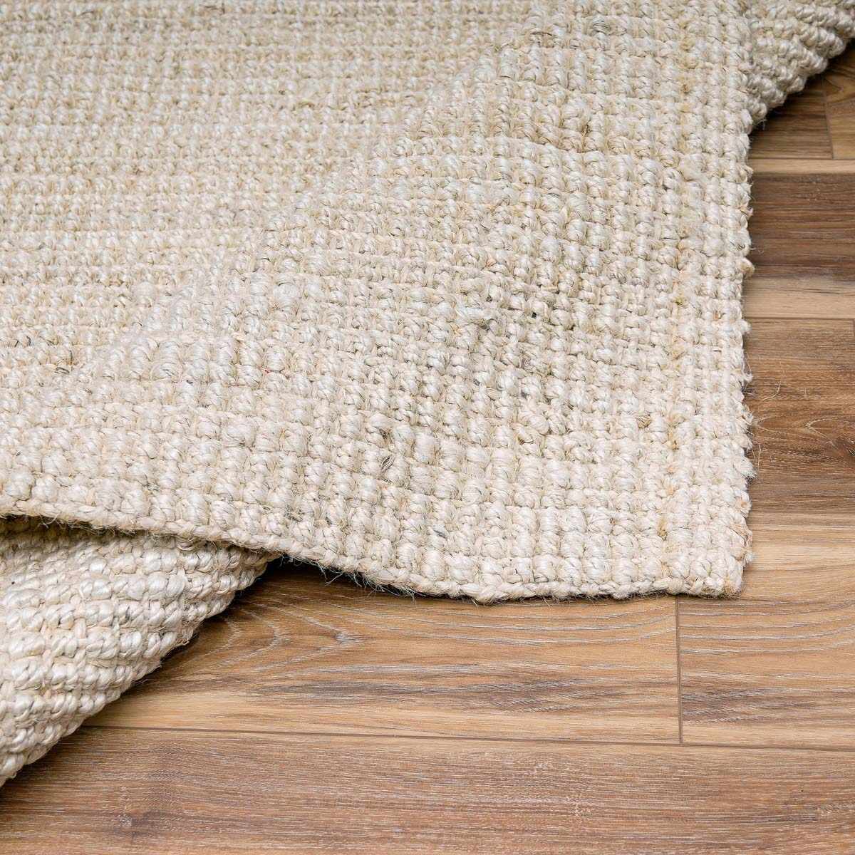 Ambel Cream Jute Rug by Boutique Rugs