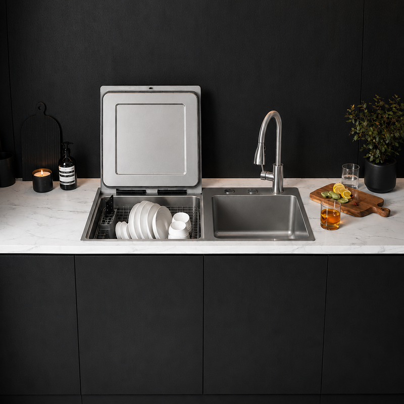 VersaWash™ 3-in-1 In-Sink Produce Cleaner and Dishwasher | SD2F-P5L, installed in a room