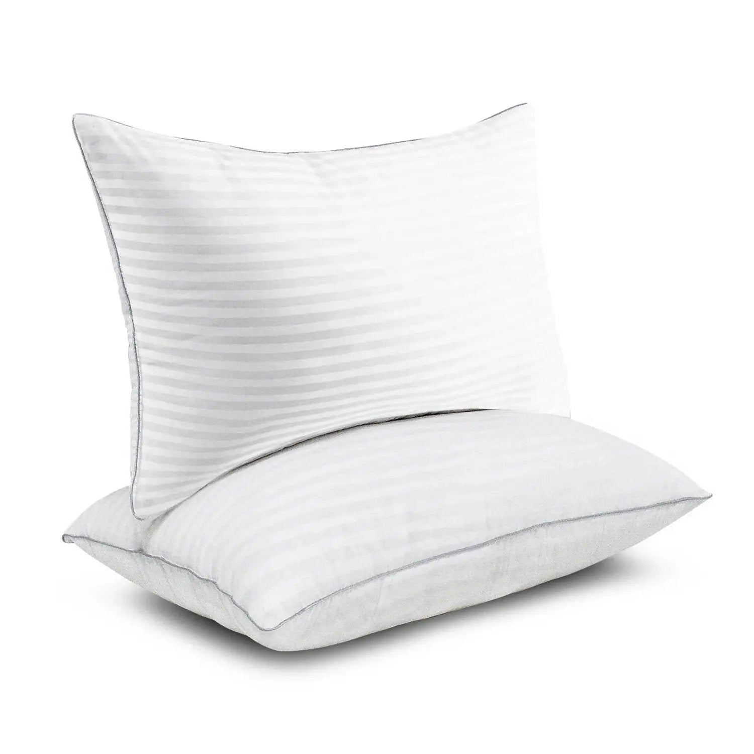 Set of 2 Machine Washable Down Alternative Bed Pillow with Cotton Cover - Queen by HomePacific